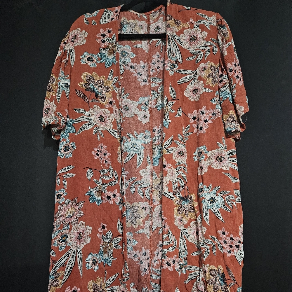 Maurices Floral Kimono Cardigan 2X